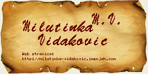 Milutinka Vidaković vizit kartica